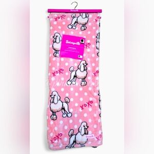 Betseyville Betsey Johnson Pink Poodle Polkadot Plush Throw Blanket XOXO